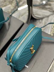 YSL Camera Bag Turquoise Green Gold Buckle Size 23x16x6cm - 2