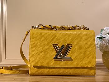 LV Twist MM Bag Epi Leather Yellow M59888 23x17x9.5 cm