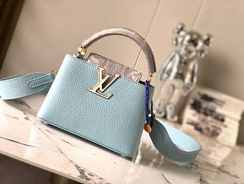 Louis Vuitton Capucines BB Bag Olympe Blue M21166 Size 21x14x8 cm