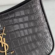 YSL Hobo Underarm Bag Crocodile Black Size 25X14X6 cm - 3