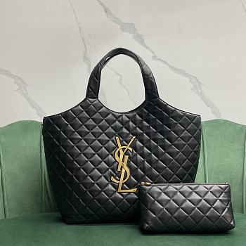 YSL Icare Maxi Shopping Bag Black Size 35x7.5x42 cm