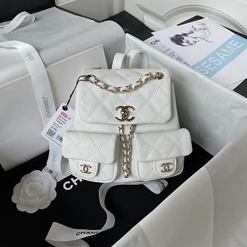 Chanel White Backpack Size 21x20x12 cm