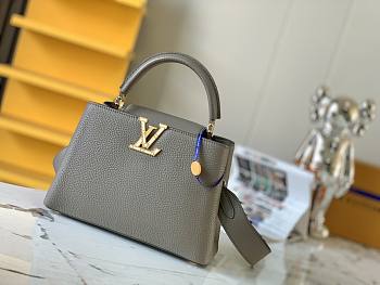 Louis Vuitton Capucines Etain Metallic Gray Size 27x18x9 cm