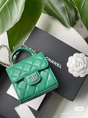 Chanel Mini Vanity With Top Handle Green Size 11x11x4 cm - 4