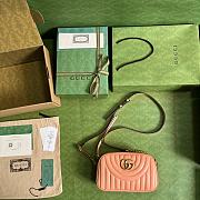 Gucci GG Marmont Shoulder Bag Peach Leather Size 24x13x7 cm - 4