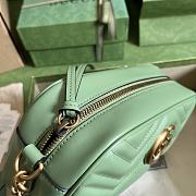 Gucci GG Marmont Shoulder Bag Green Leather Size 24x13x7 cm - 4
