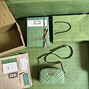 Gucci GG Marmont Shoulder Bag Green Leather Size 24x13x7 cm - 3