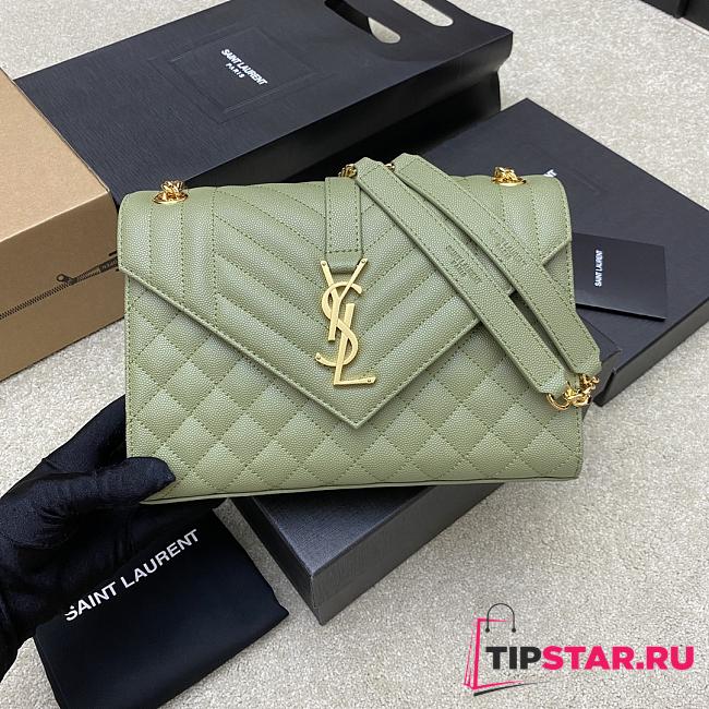 YSL Classic Green Messenger Bag Size 24x17.5x6 cm - 1