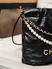Chanel 22 Mini Handbag Shiny Black With Pearl AS3980 Size 20×19×6 Cm - 5