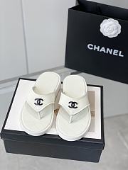 Chanel Summer New Beach White Slippers - 1