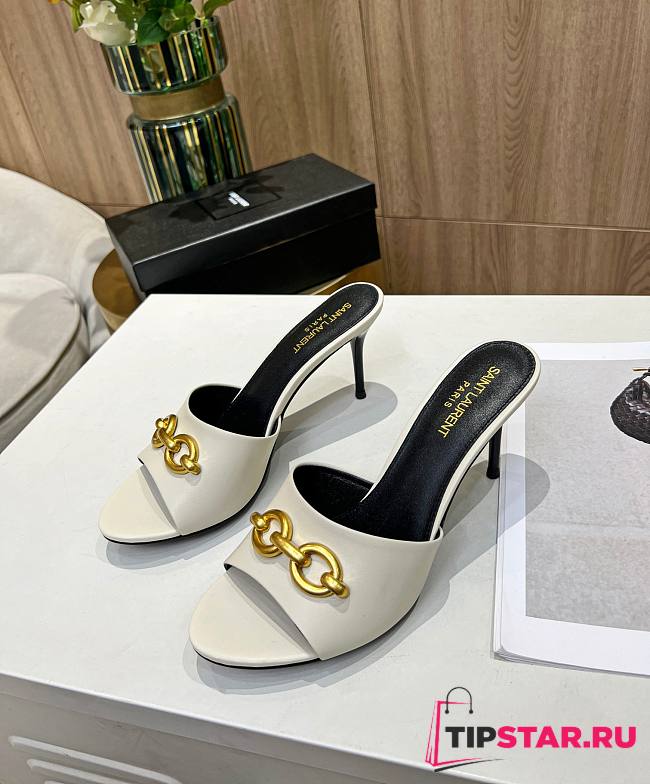 YSL White High Heels - TIPSTAR.RU