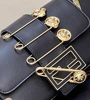 Fendi X Varsace Small Baguette Underarm Bag Metal Pins Black Size 20x13x5 cm - 4