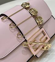 Fendi X Varsace Small Baguette Underarm Bag Metal Pins Pink Size 20x13x5 cm - 3