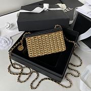 Chanel Small Evening Bag Lambskin Black & Gold Size 8.5×12.5×4 cm - 4