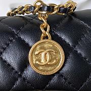 Chanel Small Evening Bag Lambskin Black & Gold Size 8.5×12.5×4 cm - 3