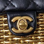 Chanel Small Evening Bag Lambskin Black & Gold Size 8.5×12.5×4 cm - 2