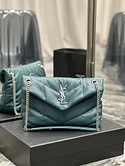 YSL Loulou Turquoise Green With Silver Buckle Size 29x17x11 cm - 1