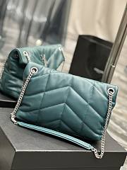 YSL Loulou Turquoise Green With Silver Buckle Size 29x17x11 cm - 2