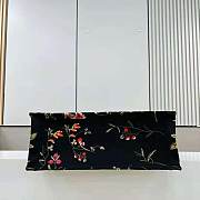 Large Dior Book Tote Black Multicolor Dior Birds Embroidery Size 42x35x18.5 cm - 2