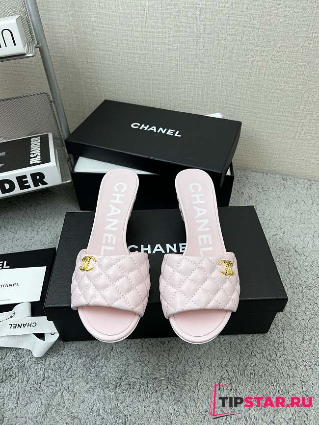 Chanel Light Pink Slippers  - 1
