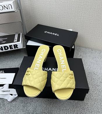 Chanel Yellow Slippers 