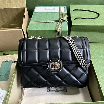 Gucci Deco Small Shoulder Bag Black Size 25x19.5x8 cm