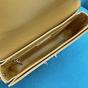 YSL Fermoir Flap Satchel Bag Leather Yellow Size 24x7x17 cm - 5