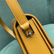 YSL Fermoir Flap Satchel Bag Leather Yellow Size 24x7x17 cm - 4