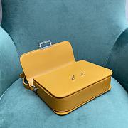 YSL Fermoir Flap Satchel Bag Leather Yellow Size 24x7x17 cm - 3