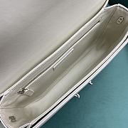 YSL Fermoir Flap Satchel Bag Leather White Size 24x7x17 cm - 4