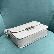YSL Fermoir Flap Satchel Bag Leather White Size 24x7x17 cm - 2