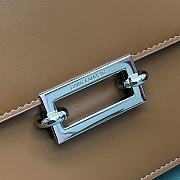 YSL Fermoir Flap Satchel Bag Leather Brown Size 24x7x17 cm - 5