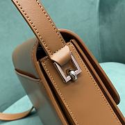 YSL Fermoir Flap Satchel Bag Leather Brown Size 24x7x17 cm - 4