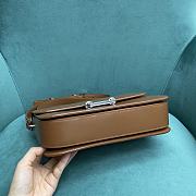 YSL Fermoir Flap Satchel Bag Leather Brown Size 24x7x17 cm - 2