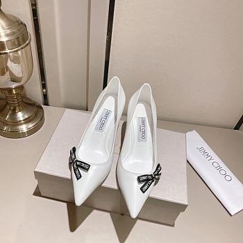 Jimmy Choo Leather Outsole White Heel Height 6.5/8.5cm