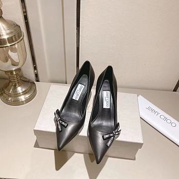 Jimmy Choo Leather Outsole Black Heel Height 6.5/8.5cm
