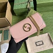 Gucci Blondie Continental Chain Wallet Pink Size 21x10.5 cm - 1