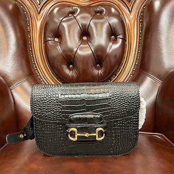 Gucci Horsebit 1955 Crocodile Small Bag Size 25x18x8cm