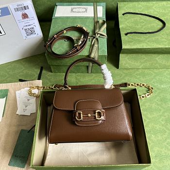 Gucci Horsebit 1955 Mini Bag Brown Size 22x16x10.5 cm