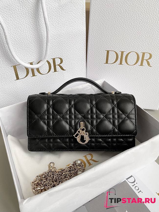Mini Miss Dior Bag Black Cannage Lambskin Size 21x11.5x4.5 cm - 1