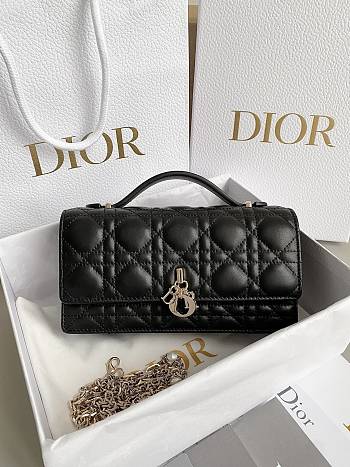 Mini Miss Dior Bag Black Cannage Lambskin Size 21x11.5x4.5 cm