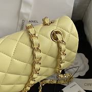 Chanel Classic Handbag Yellow A01112 Size 15.5×25.5×6.5 cm  - 3
