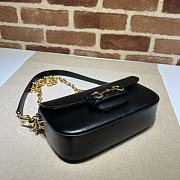 Gucci Horsebit 1955 Small Shoulder Bag Black Leather Size 24x13x5 cm - 4