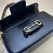 Gucci Horsebit 1955 Small Shoulder Bag Black Leather Size 24x13x5 cm - 3