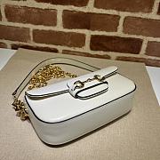 Gucci Horsebit 1955 Small Shoulder Bag White Leather Size 24x13x5 cm - 3