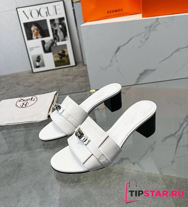 Hermes Gigi 50 Sandal White - 1
