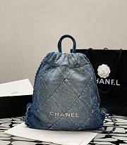 Chanel 22 Handbag Washed Denim AS3261 Size 39×42×8 cm - 1