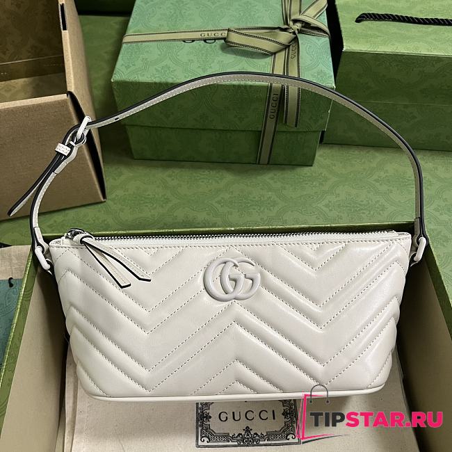 Gucci GG Marmont Shoulder Bag White Leather Size 23x12x10 cm - 1