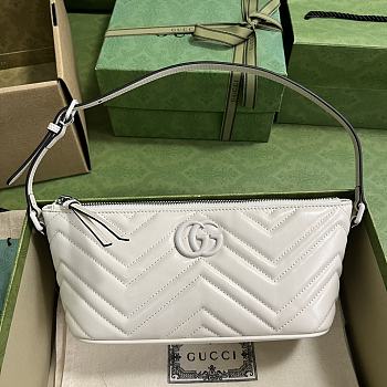 Gucci GG Marmont Shoulder Bag White Leather Size 23x12x10 cm