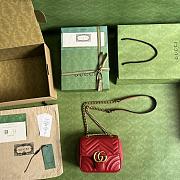 GG Marmont Mini Shoulder Bag Red Size 18x13.5x8 cm - 4